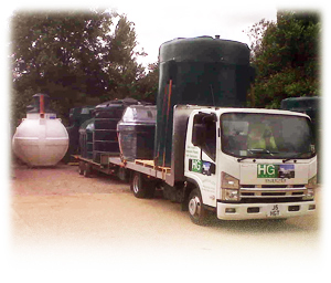 HG Tanks lorry in yard